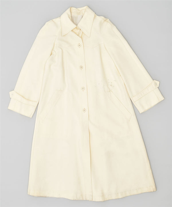ВИНТАЖНОЕ женское пальто UK 4 XS Off White