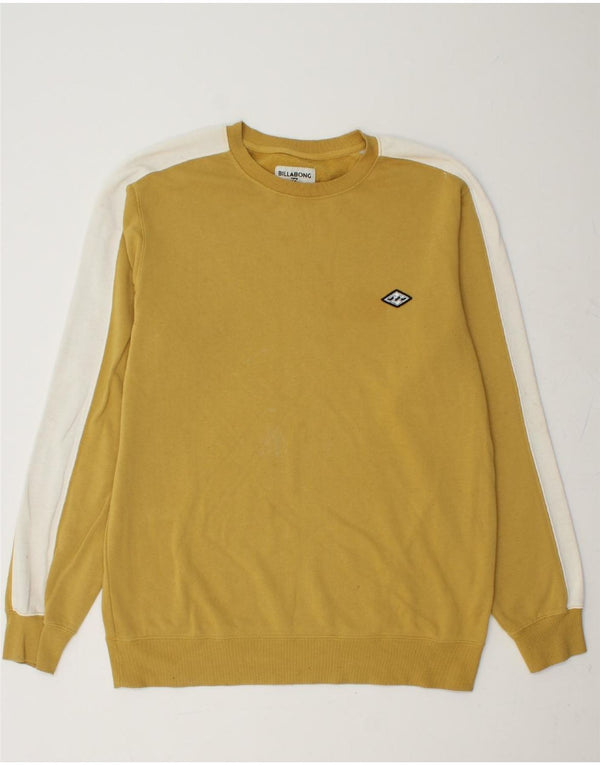 BILLABONG Mens Sweatshirt Jumper XL Yellow Colourblock