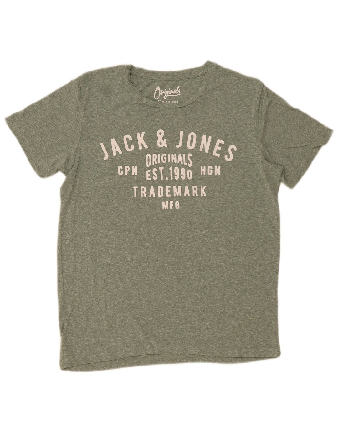 Мужская футболка с рисунком Jack & Jones, маленький зеленый полиэстер в крапинку