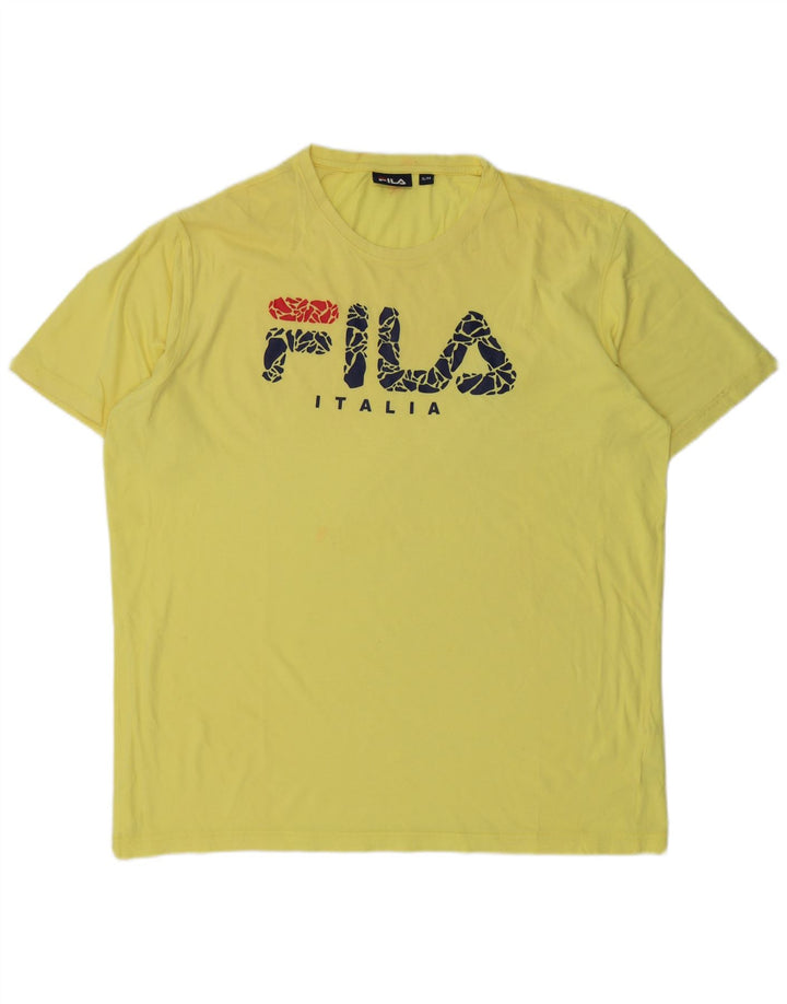 FILA Мужская футболка с рисунком Top XL Желтый хлопок