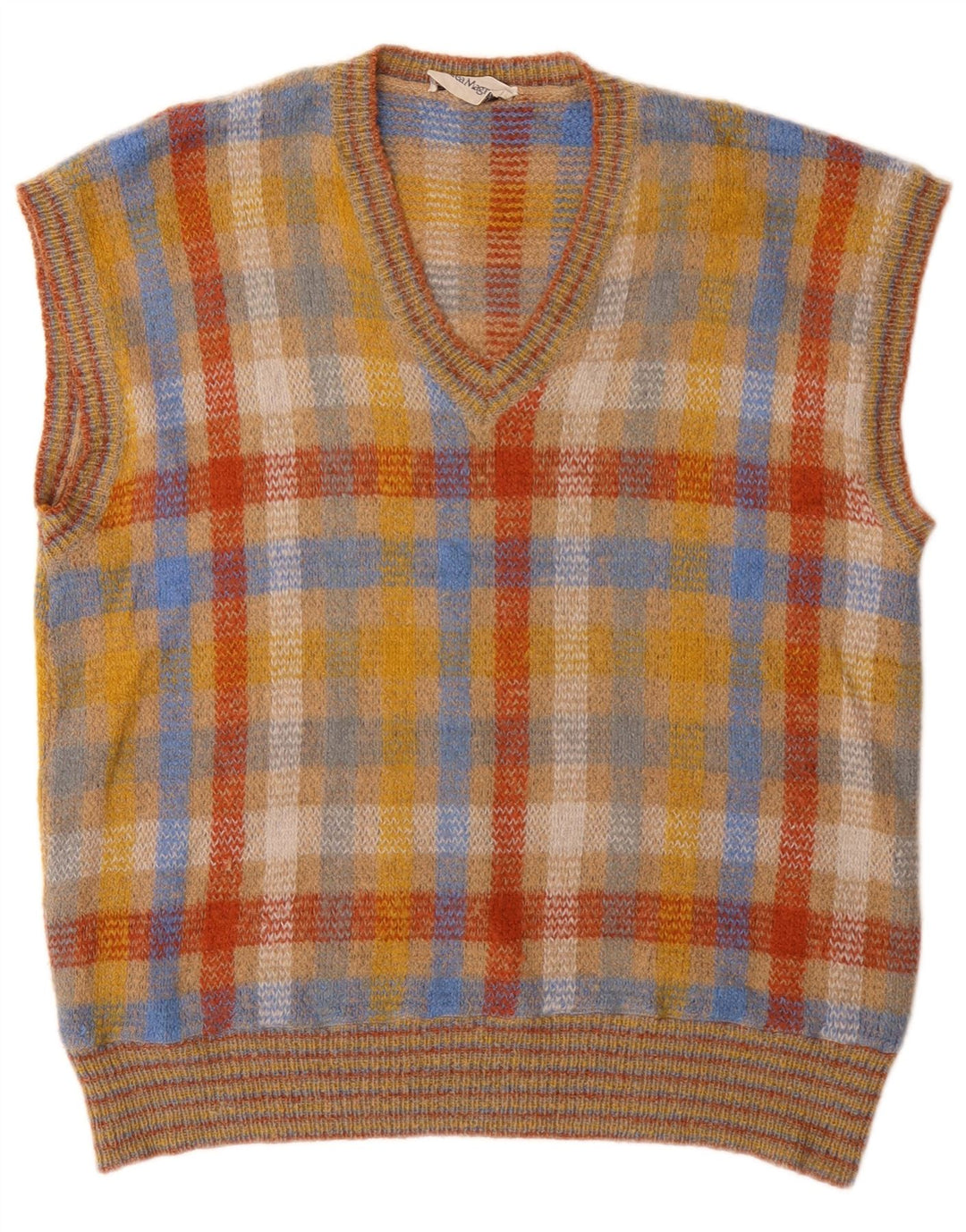 Винтажная мужская майка-майка в большую разноцветную клетку