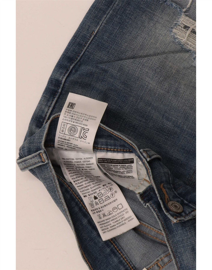 Женские потертые джинсовые шорты Levi's W27, маленькие синие, хлопок