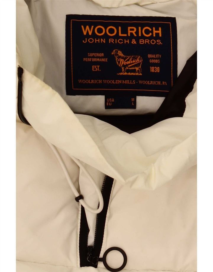 Мужской утепленный анорак с капюшоном Woolrich UK 40, большой белый цвет