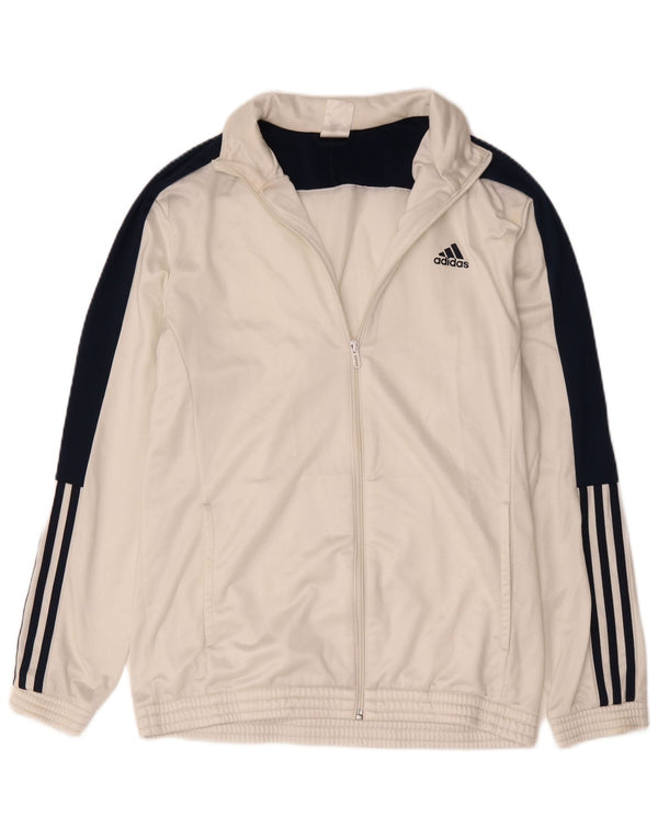 Мужская спортивная куртка Adidas UK 44/46, большой белый полиэстер с цветными блоками