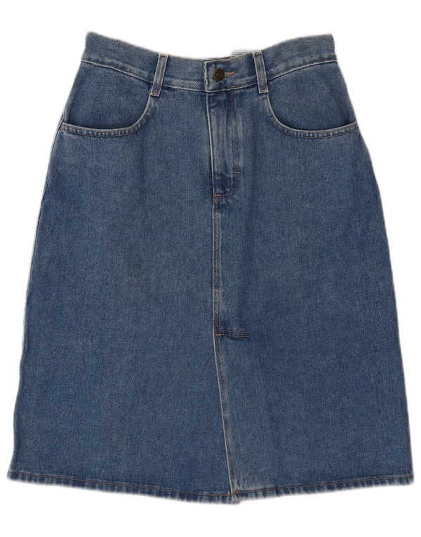 ВИНТАЖНАЯ женская джинсовая юбка IT 42 Medium W28 Синяя хлопковая