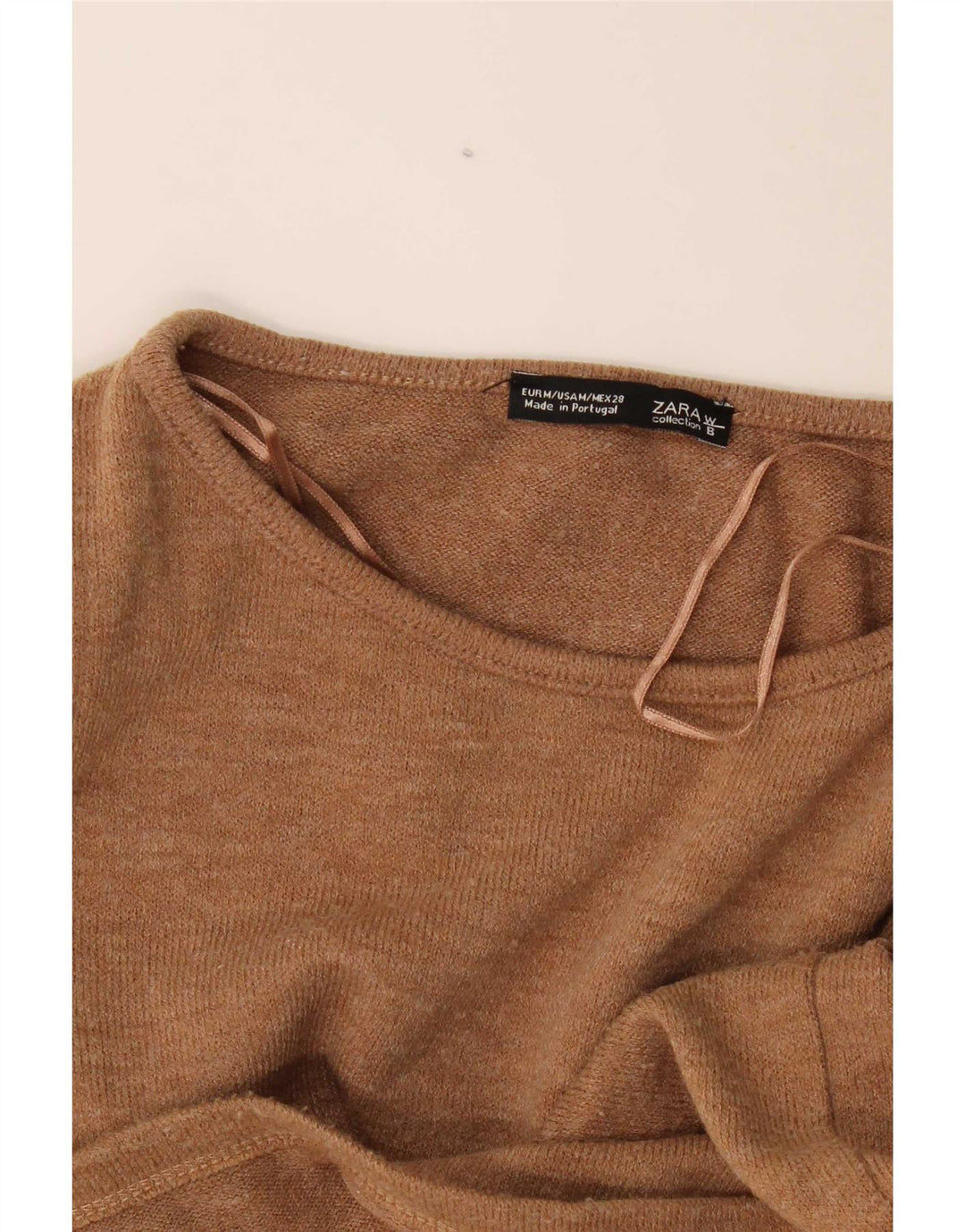 Женская блузка с открытыми плечами Zara UK 14, средний бежевый в крапинку