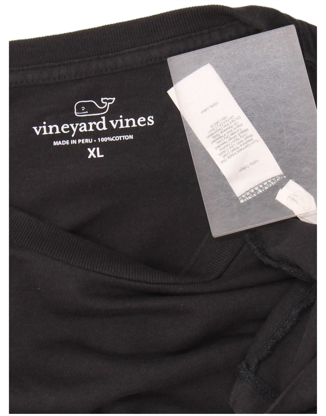 VINEYARD VINES Мужской топ с рисунком с длинным рукавом XL, черный хлопок
