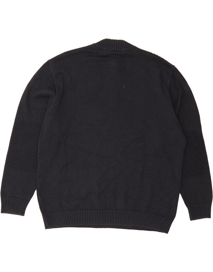 ROGER KENT Mens Zip Neck Jumper Sweater Large Navy Blue Argyle/Diamond Vintage Roger Kent and Second-Hand Roger Kent from Messina Hembry 