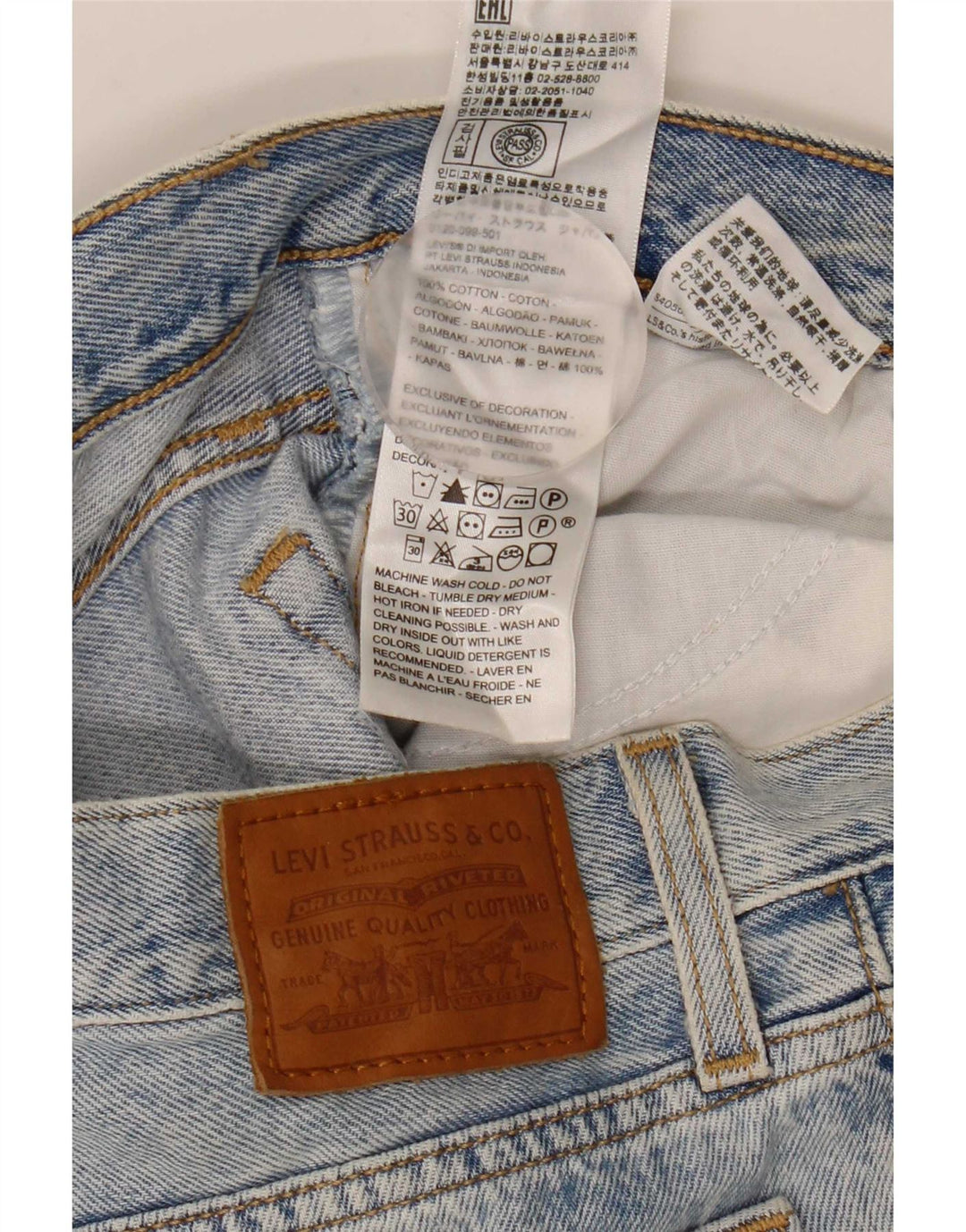 Женские прямые джинсы Levi's на танкетке W26 L28, синий хлопок