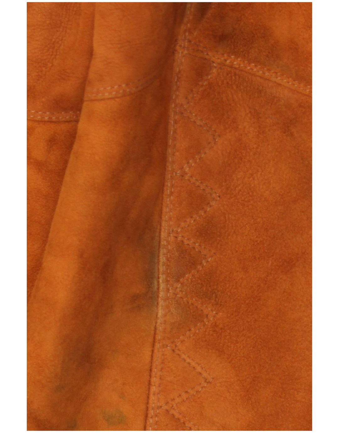 Винтажная женская дубленка свободного кроя IT 48 XL Коричневая кожа