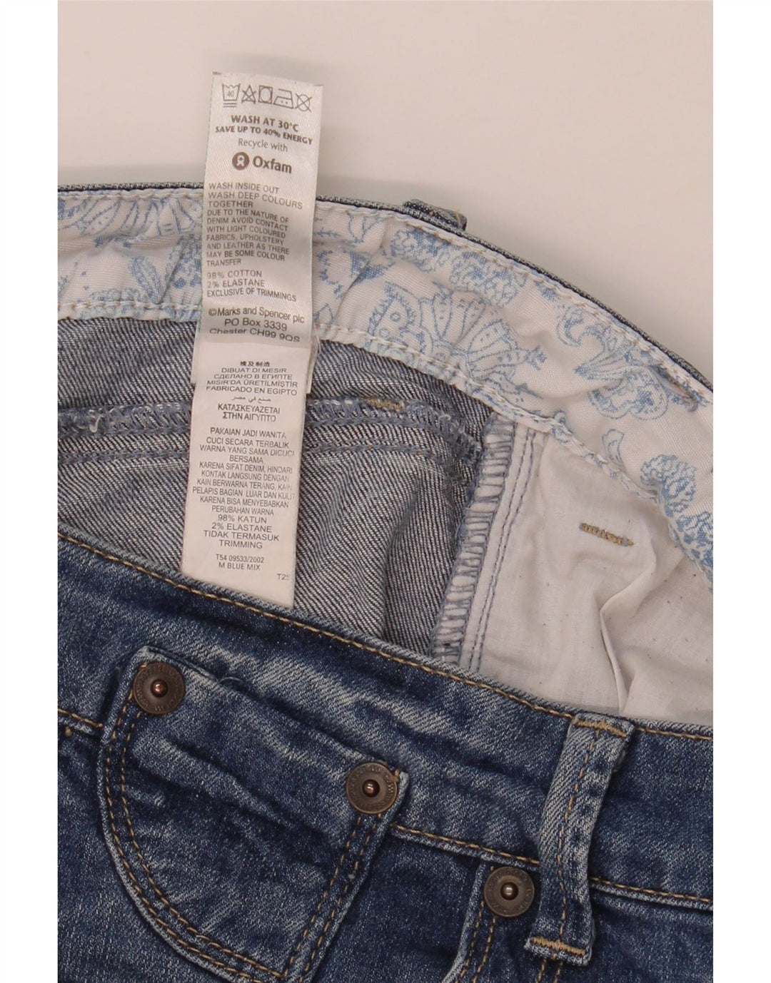 Мужские джинсовые шорты Marks & Spencer UK 12, средние W32, синие, хлопок