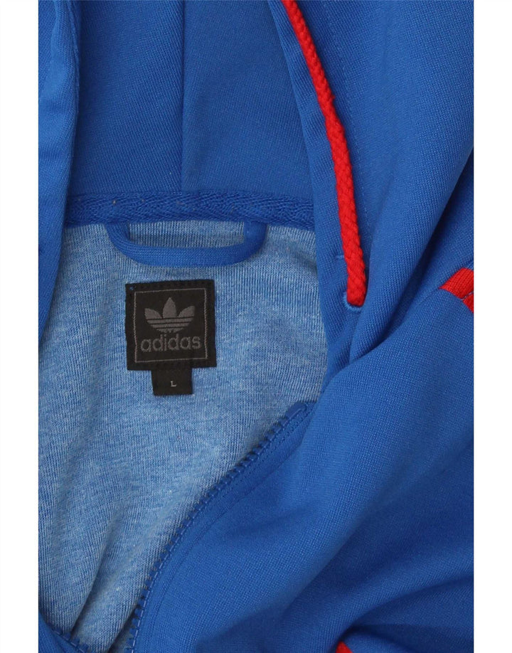 Мужской свитер с капюшоном на молнии Adidas, большой синий
