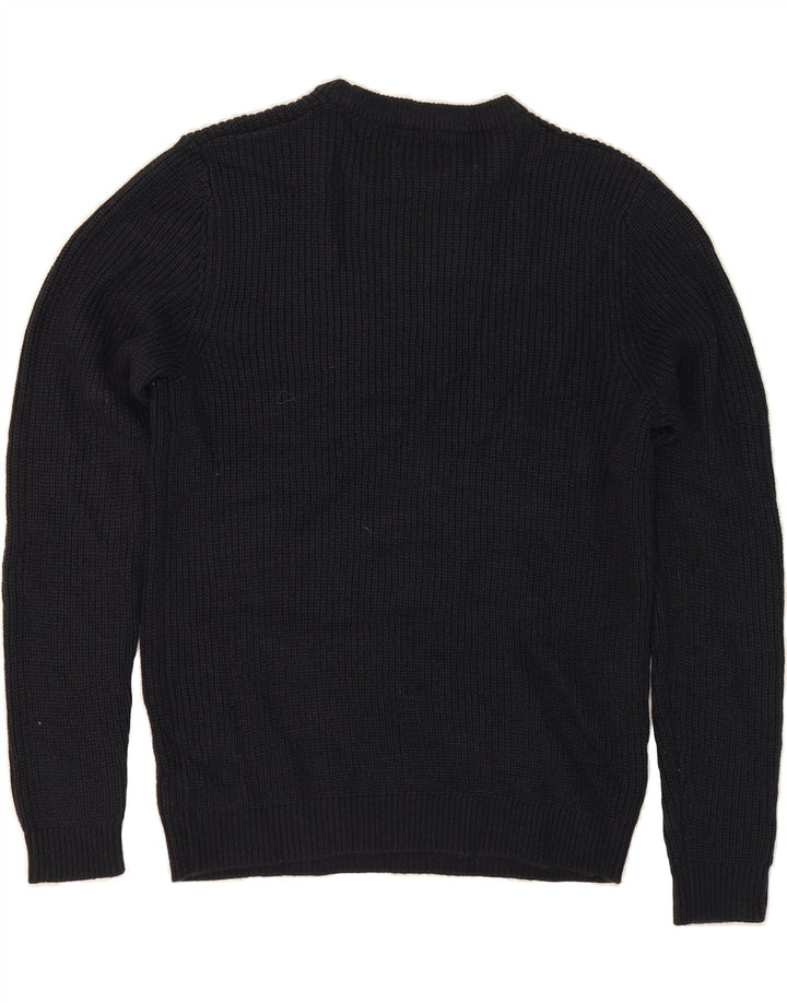 JACK & JONES Mens Crew Neck Jumper Sweater Large Navy Blue Acrylic Vintage Jack & Jones and Second-Hand Jack & Jones from Messina Hembry 