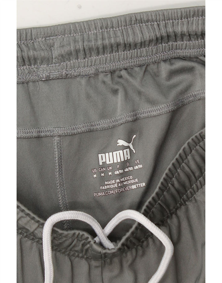 Мужские спортивные шорты PUMA среднего серого цвета с цветными блоками
