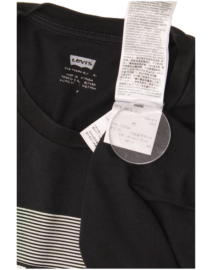 Мужская футболка с рисунком Levi's, верх среднего размера, черный хлопок, хлопок