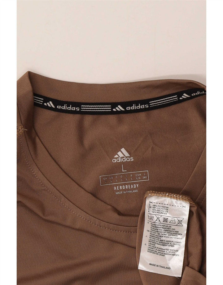 Мужская футболка Adidas Aeroready с рисунком, большой коричневый полиэстер