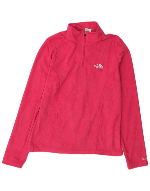 Женский флисовый джемпер с воротником на молнии The North Face, размер UK 10, маленький розовый, полиэстер