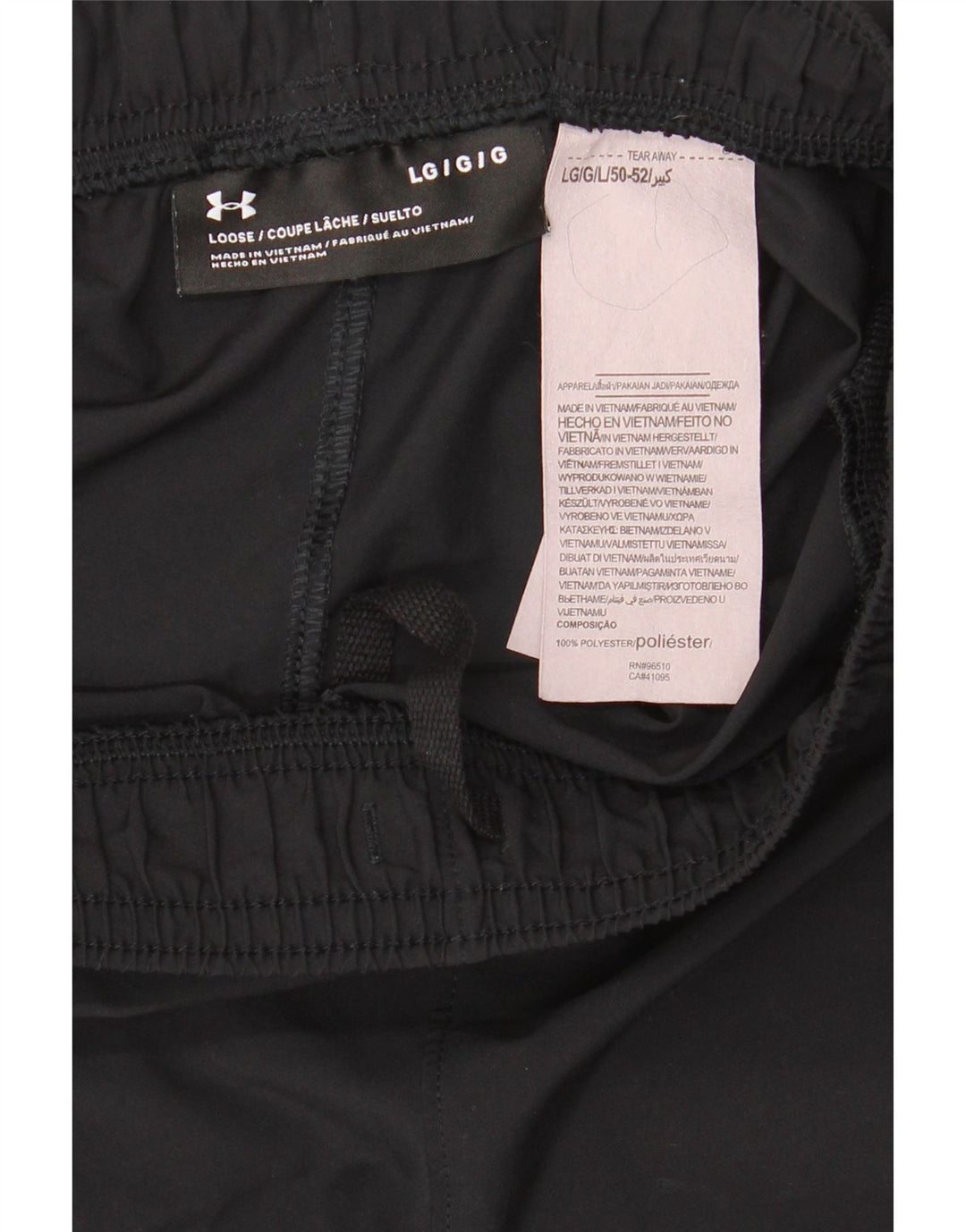 Мужские спортивные шорты свободного покроя Under Armour, большие черные из полиэстера
