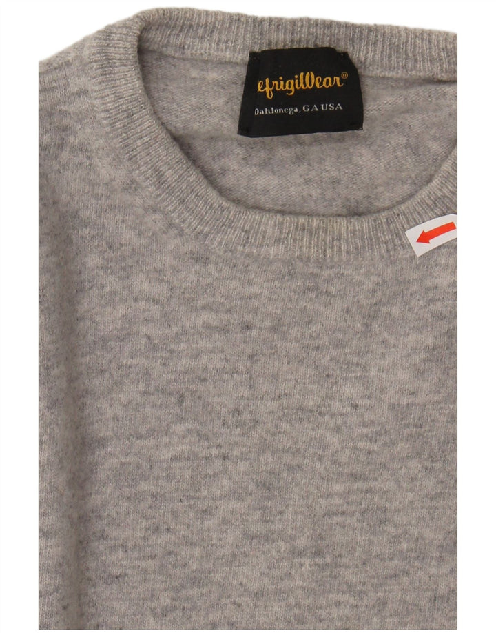 REFRIGIWEAR Womens Crew Neck Jumper Sweater UK 12 Medium Grey Wool