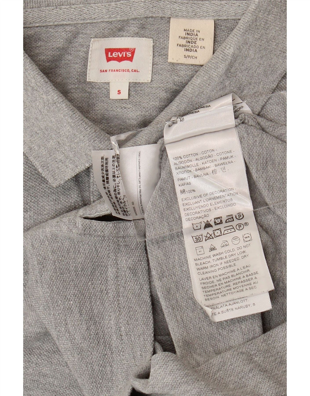 Мужская рубашка-поло LEVI'S, маленькая серая, хлопок