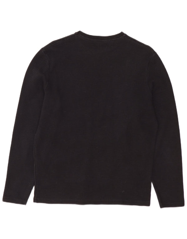 Мужской топ ZARA с длинным рукавом, средний темно-синий, хлопок