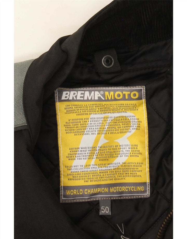 Мужская куртка-гонщик Brema IT 50, большая черная с цветными блоками