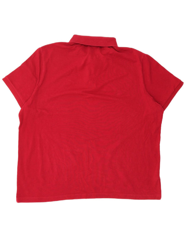 Мужская рубашка-поло приталенного кроя Lacoste, размер 9, 4XL, бордовый хлопок