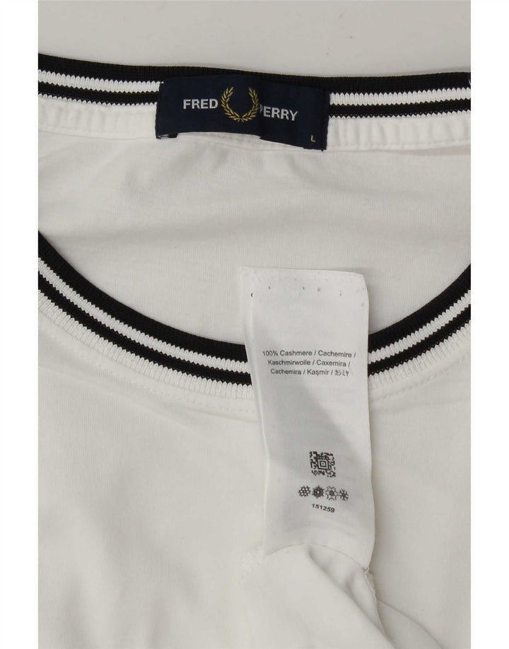 Мужская футболка Fred Perry из кашемира в большую белую полоску