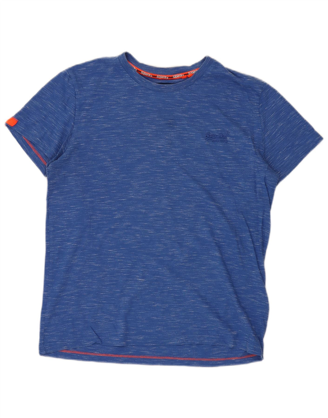 SUPERDRY Мужская футболка из хлопка большого размера синего цвета с крапинками