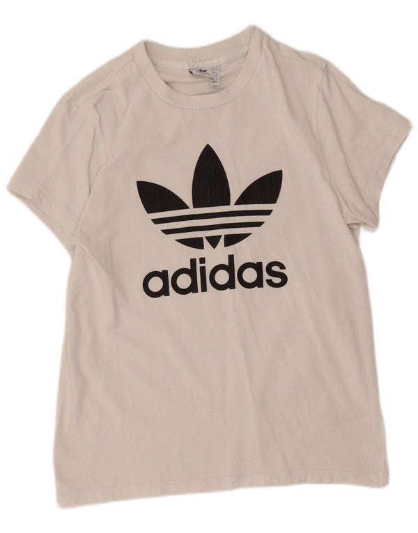 Женская футболка с рисунком Adidas Top UK 8, маленькая, белый хлопок