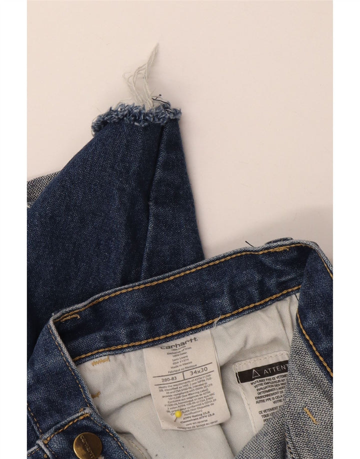 Мужские джинсовые шорты Carhartt W34, большие синие, хлопок