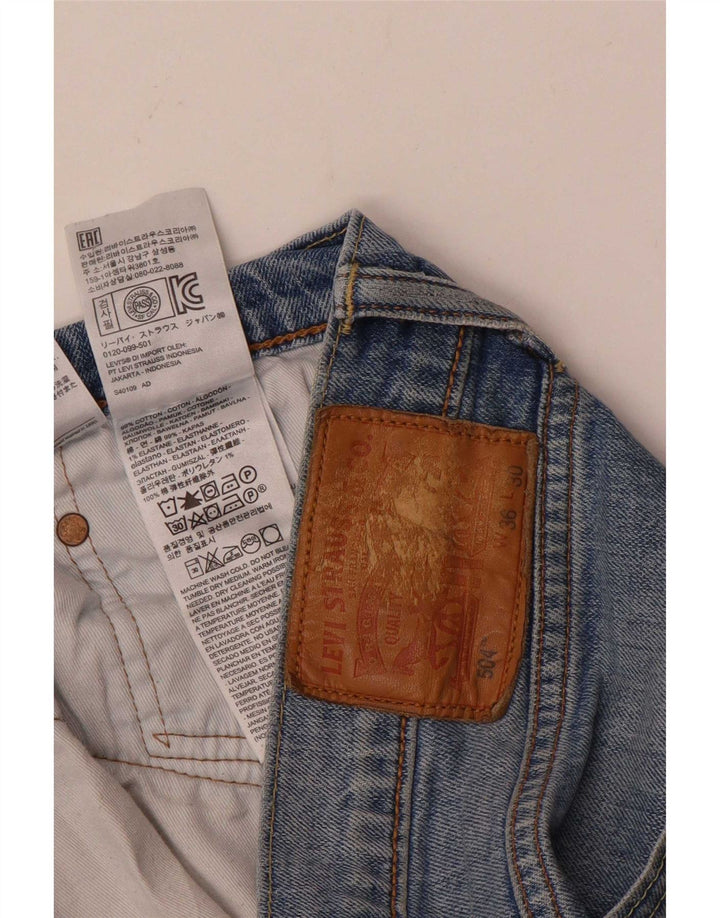 Мужские прямые джинсы Levi's 504 W36 L30 синие, хлопок