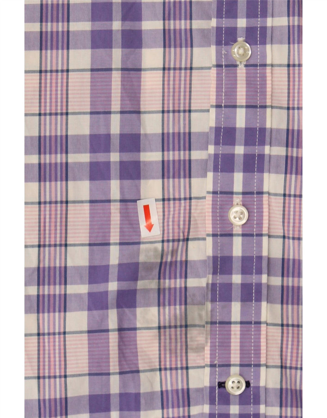 TOMMY HILFIGER Mens Short Sleeve Shirt Medium Purple Check Cotton Vintage Tommy Hilfiger and Second-Hand Tommy Hilfiger from Messina Hembry 
