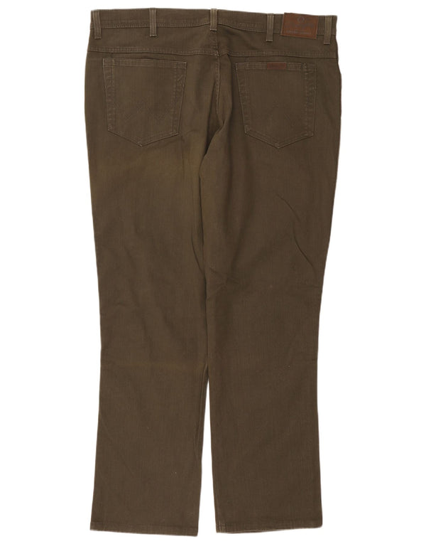 Мужские прямые джинсы Wrangler W42 L32, хлопок цвета хаки