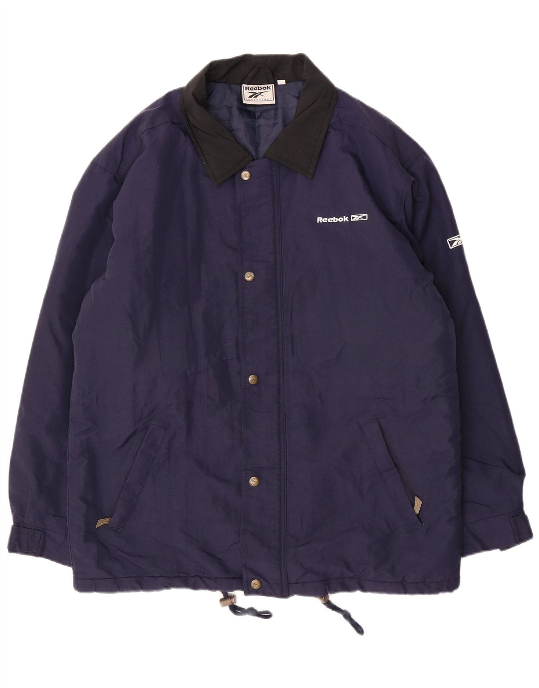 Мужская ветровка свободного кроя REEBOK UK 36, маленькая темно-синяя нейлоновая куртка