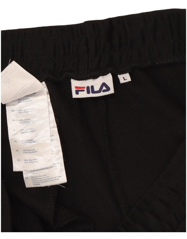 Мужские спортивные брюки Fila, большие черные хлопковые