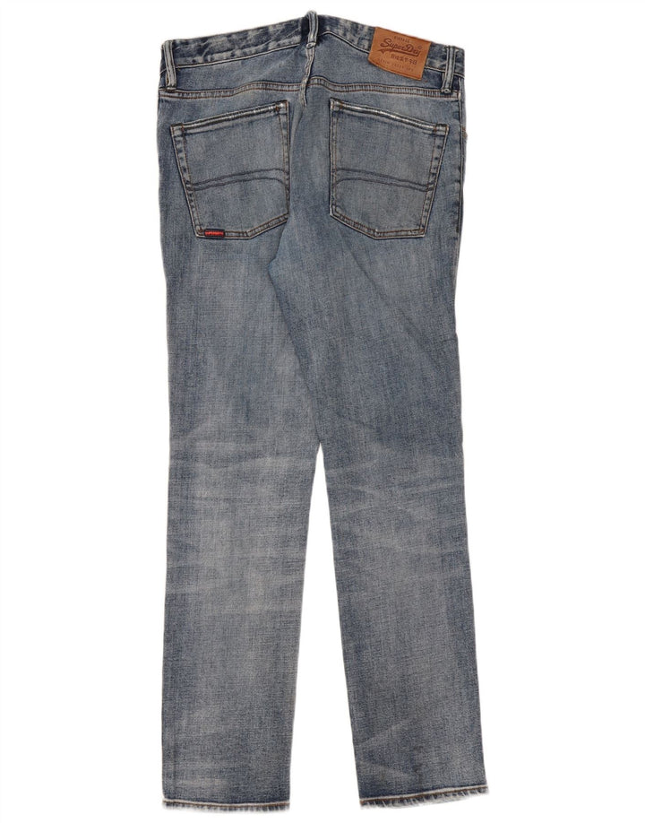 Мужские потертые прямые джинсы Superdry W33 L32, синий хлопок
