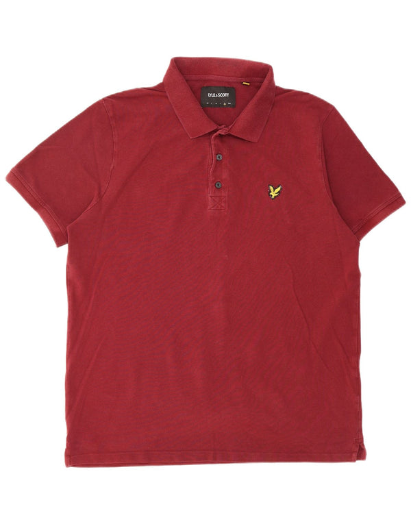 LYLE & SCOTT Mens Polo Shirt XL Maroon Cotton