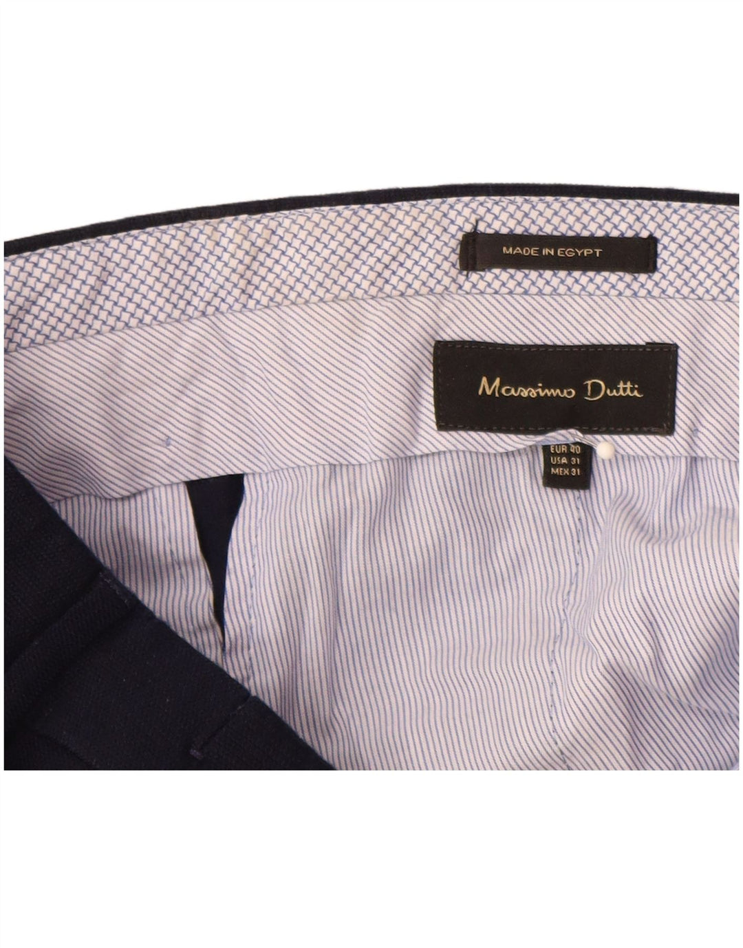 Мужские прямые костюмные брюки MASSIMO DUTTI EU 40 Medium W31 L32 Темно-синие