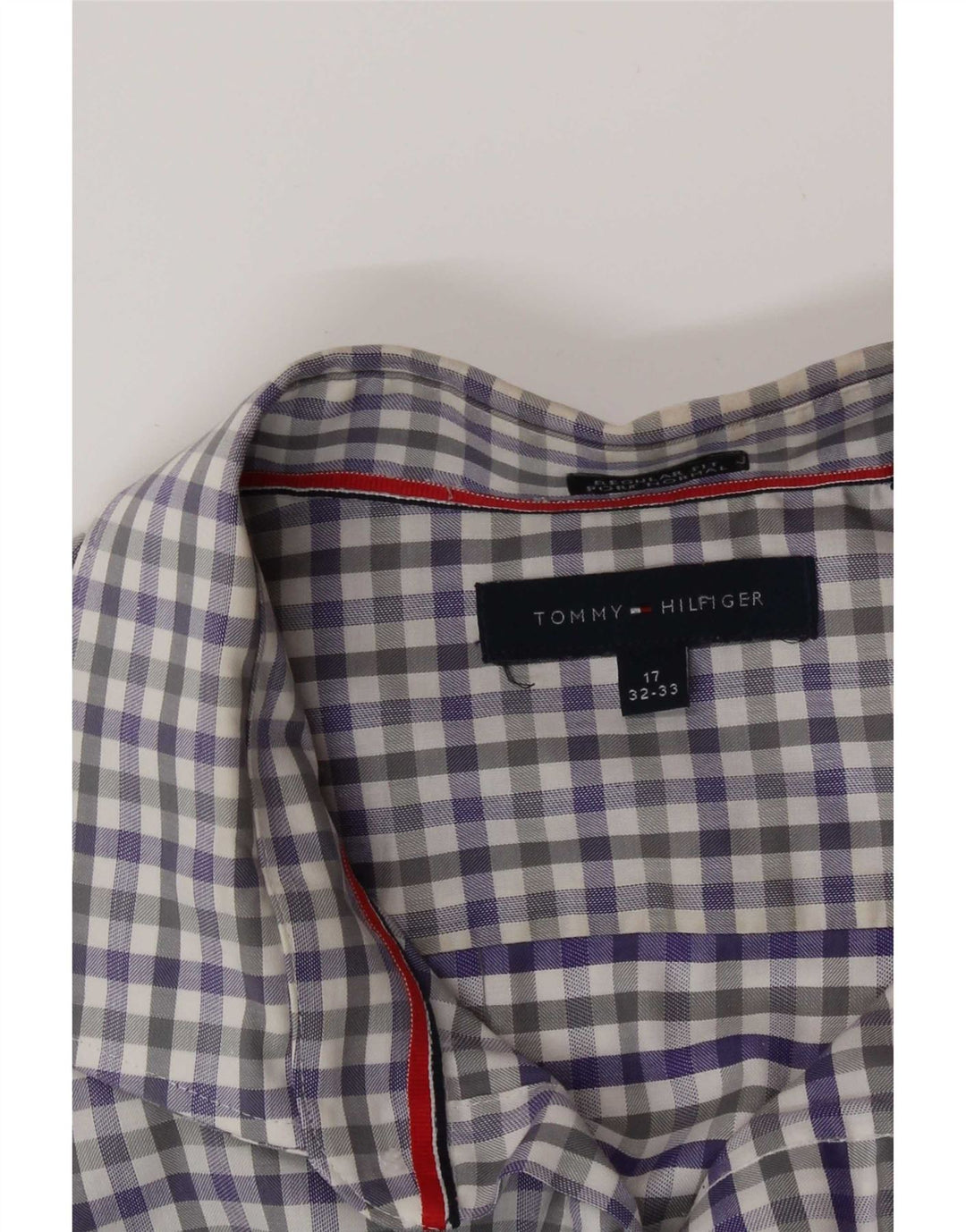 Мужская рубашка обычного кроя Tommy Hilfiger, размер 17 XL, синяя в мелкую клетку