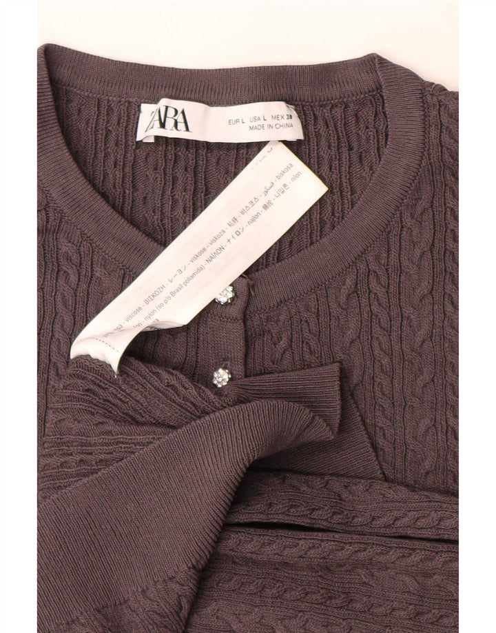 Женский кардиган Zara UK 16, большой серый вискоза