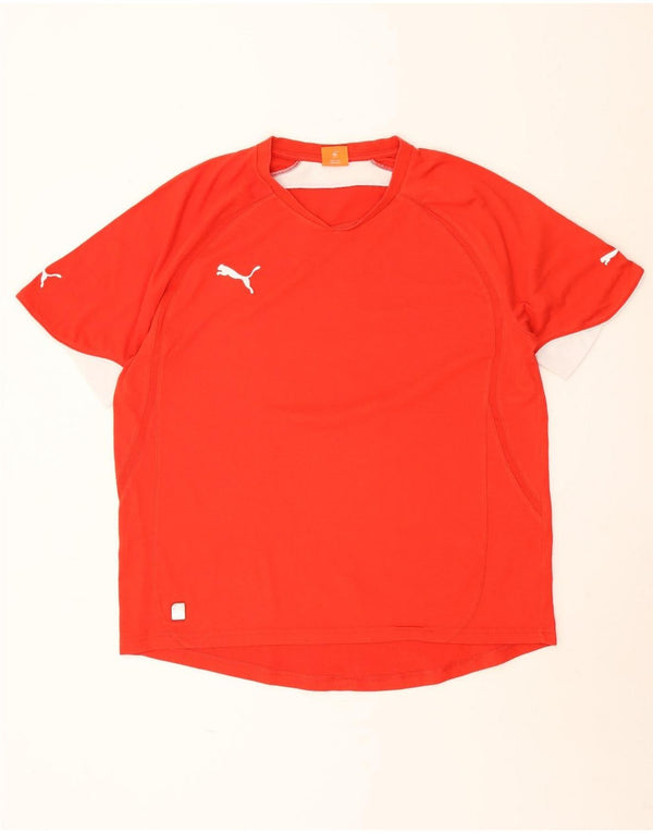 Мужская футболка Puma Top XL красная с цветными блоками
