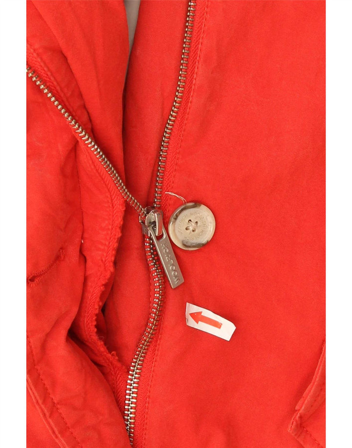 Женская стеганая куртка Woolrich с капюшоном UK 14, хлопковый средний красный цвет