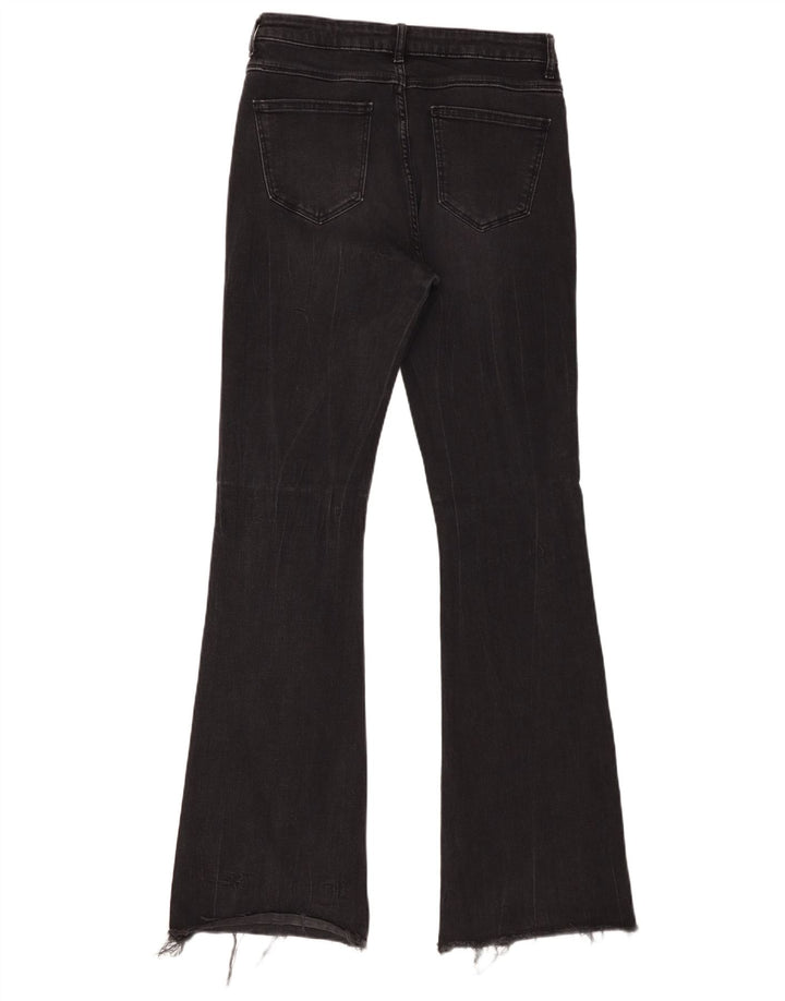 Женские расклешенные джинсы Zara с высокой посадкой EU 40 Medium W30 L34, черный хлопок