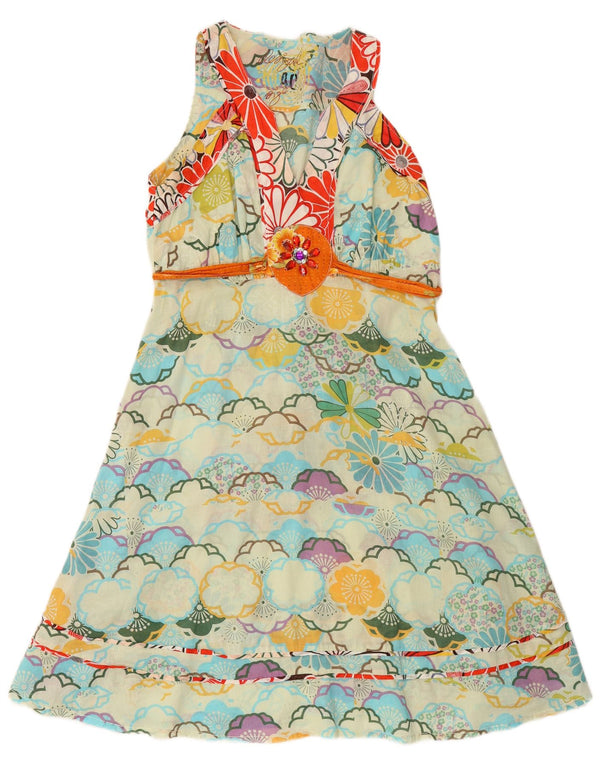 DESIGUAL Женское платье трапециевидного силуэта с графическим рисунком EU 40, средний цвет, разноцветный цветочный принт