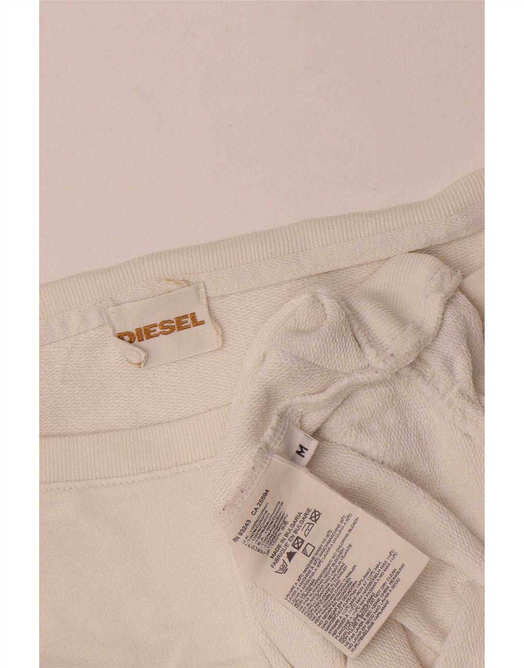 Женский джемпер-толстовка оверсайз Diesel UK 14, средний белый хлопок, хлопковый