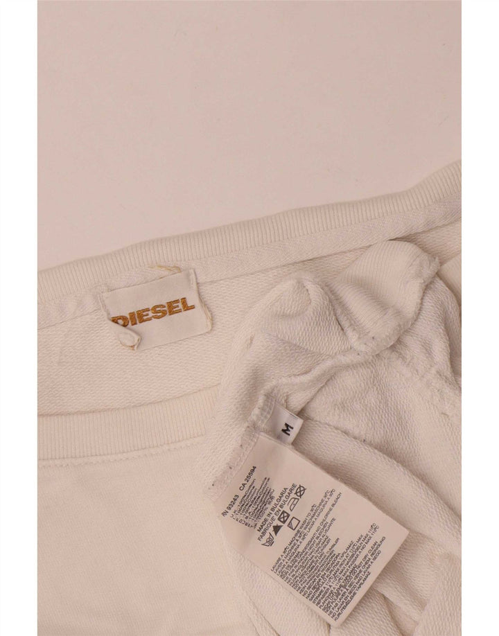 Женский джемпер-толстовка оверсайз Diesel UK 14, средний белый хлопок, хлопковый