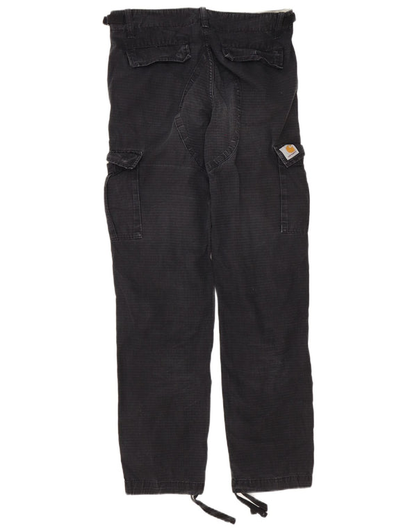 Мужские прямые брюки-карго Carhartt W29 L32, черные, хлопковые в мелкую клетку