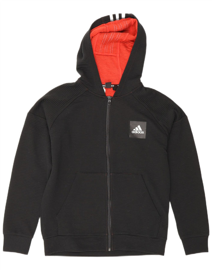 Свитер с капюшоном на молнии для мальчиков Adidas 13-14 лет, черный полиэстер