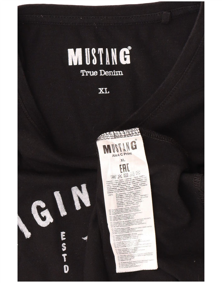 MUSTANG Мужская футболка с рисунком Top XL, черный хлопок